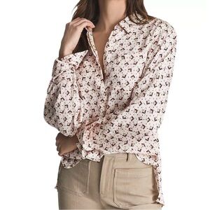 Reiss Pia Abstract Print Blouse Shirt size US 10 / UK 14 / EU 42